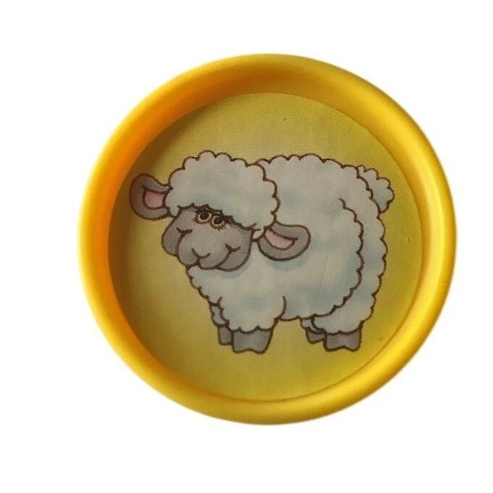 VINTAGE FISHER PRICE BARNYARD BINGO YELLOW SHEEP ANIMAL COIN REPLACEMENT